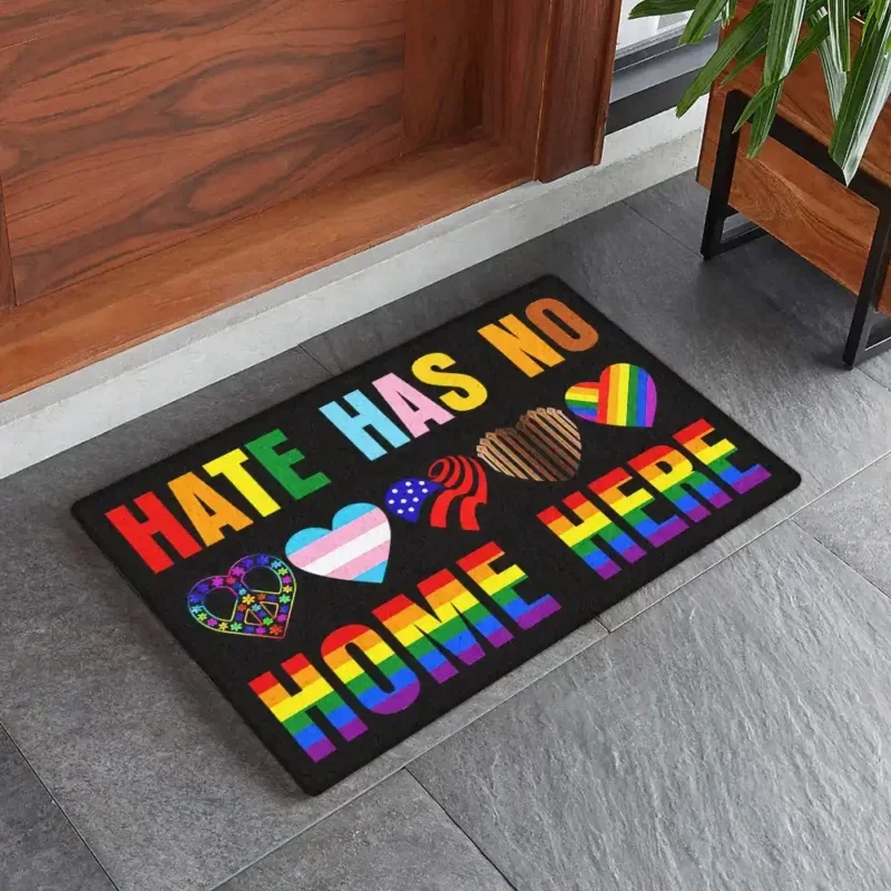 hate has no home here rainbow doormat