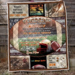 American Football Quilt Blanket To My Son Never Feel That You Are Alone BNN496Q
