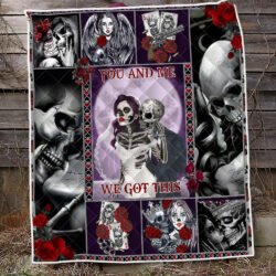 Skull Couple Quilt Blanket Poker Card You And Me We Got This BNN76Q