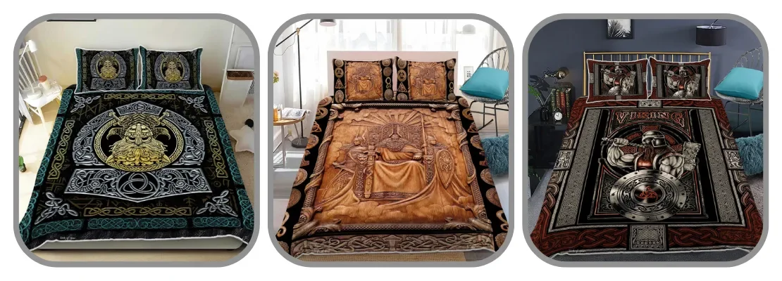 viking bed sets featuring nordic gods
