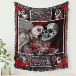 Skull Couple Woven Tapestry Blanket You And Me We Got This LNT337WBv1