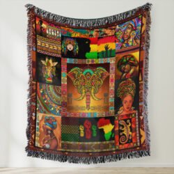 African Culture Woven Blanket Tapestry, Black History Black Women QNN412WB