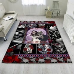 Skull Couple Rug Poker Card You And Me We Got This BNN76R