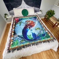 Mermaid Woven Blanket Tapestry Into The Ocean BNL50WBv1