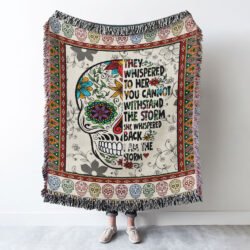 I Am The Storm, Skull Woven Blanket Tapestry TPT220WB