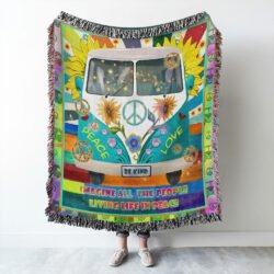 Hippie Woven Blanket Tapestry Be Kind. Campervan BNL219WB