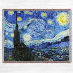 Starry Night Vincent Van Gogh Woven Blanket Tapestry TQN281WB