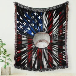 Baseball American Woven Blanket Tapestry MLN304WB
