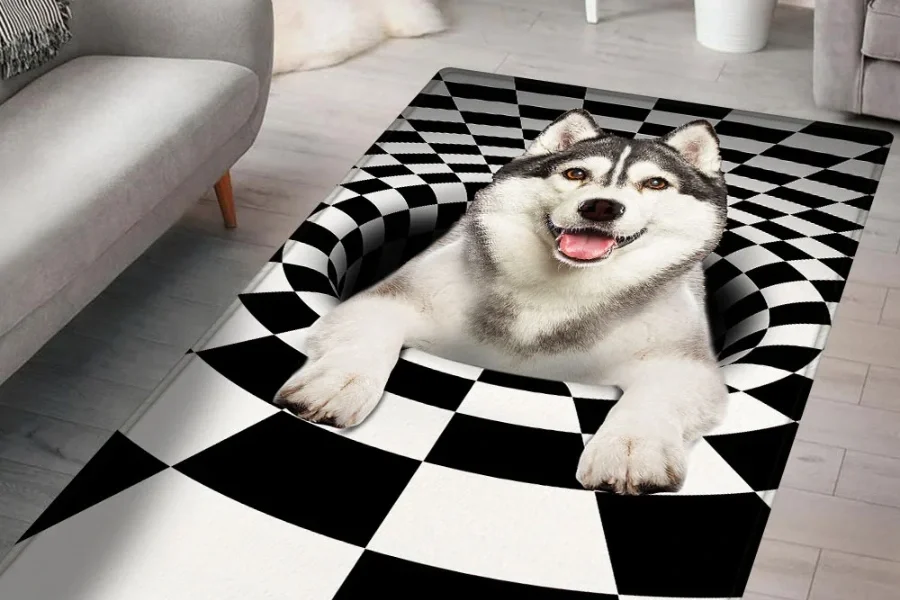 geembi husky checkered rug