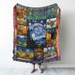 Vincent Van Gogh Paintings Starry Night Woven Blanket Tapestry QNK90WB