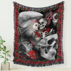 Skull Couple Woven Tapestry Blanket You And Me We Got This LNT337WB