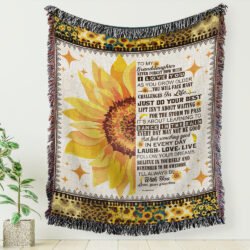 To My Granddaughter, Sunflower Woven Blanket Tapestry TPT285WB