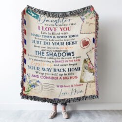 To My Daughter Woven Blanket Tapestry Never Forget Your Way Back Home BNN321WB
