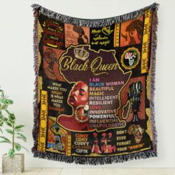 Black Queen African Culture Woven Blanket Tapestry BNL34WB