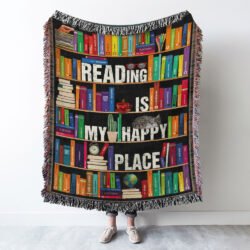 Book Woven Blanket Reading Is My Happy Place LNT434WB