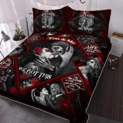 To My Love. You And Me We Got This Skull Couple Quilt Bedding Set THB2420QSn
