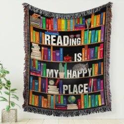 Book Woven Blanket Reading Is My Happy Place LNT434WB