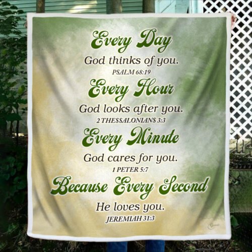 Christian Sofa Throw Blanket Every Day God Thinks Of You BNN502Bv2