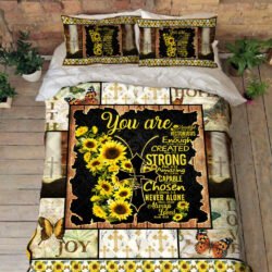 Christian Gift, You Are Beautiful, Faith Sunflower Butterfly Quilt Bedding Set TPT323QS