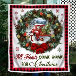 All Hearts Come Home For Christmas Red Truck Sofa Throw Blanket BNN721B