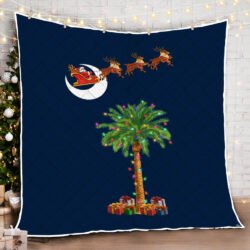 South Carolina Christmas Quilt Santa Palm Tree LNT749Q