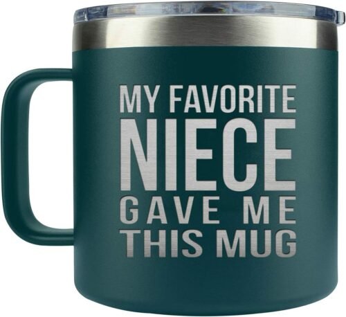 MONDAYSTYLE Gifts for Aunt - Gifts for Uncle from Niece on Christmas - Aunt Uncle Birthday Gifts - Auntie Gifts - Uncle Gifts - Best Aunt Uncle Mug 14 oz, Forest Green