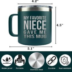 MONDAYSTYLE Gifts for Aunt - Gifts for Uncle from Niece - Best Aunt Uncle Mug, Forest Green