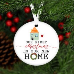 Our First Christmas in Our New Home, Christmas Ceramic Ornament TPT374Ov4