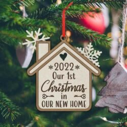 Our 1st Christmas 2022 In Our New Home Wooden Ornament MLN585Ov1
