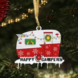Camping Trailer Happy Campers Christmas Ornament MLN609O