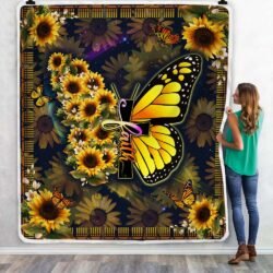 Faith Jesus Christ Butterfly Sunflower Sofa Throw Blanket TPT408B