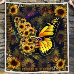 Faith Jesus Christ Butterfly Sunflower Sofa Throw Blanket TPT408B