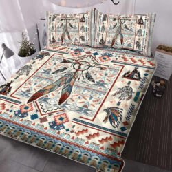 Native Feather Geembi™ Color Feather Native American Quilt Bedding Set THH2589QSv1