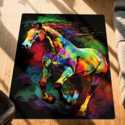 Horse Watercolor Splash Rug MLN1386R