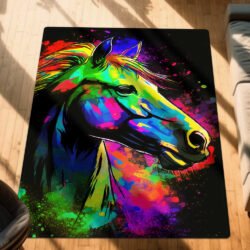 Horse Watercolor Splash Rug MLN1384R