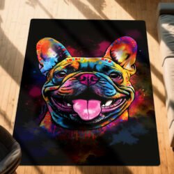 French Bulldog Dog Watercolor Splash Rug TQN1250R