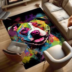 Pit Bull Dog Watercolor Splash Rug TQN1254R