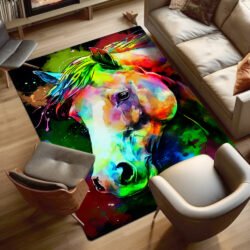 Horse Watercolor Splash Rug MLN1382R