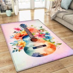 Guitar Flower Watercolor Rug TQN1321R