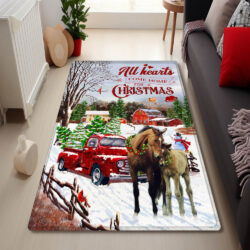 Horse Christmas All Hearts Come Home For Christmas Rug MLN4373R