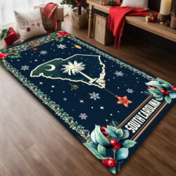 South Carolina Christmas Palm Tree Holiday Rug TQN4233R