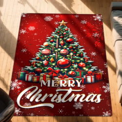 Merry Christmas Tree Winter Holiday Christmas Rug TQN4227R