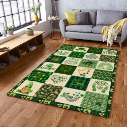 Irish Clover Shamrock Happy St Patrick's Day Irish Rug TPT2359R