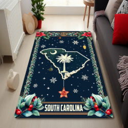 South Carolina Christmas Palm Tree Holiday Rug TQN4233R