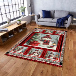 Snowman with Cardinal Christmas Rug VTM643R