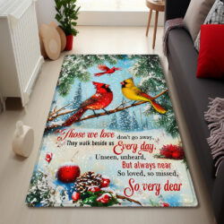 Cardinals Those We Love Don't Go Away Christmas Cardinals Rug TPT2307R