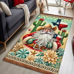 Texas Christmas Cowboy Santa Rug TQN4230R