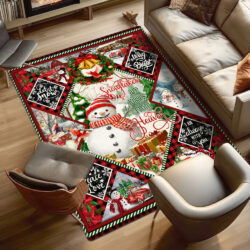 Snowflakes Snowman Christmas Rug TPT2400R