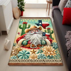 Texas Christmas Cowboy Santa Rug TQN4230R