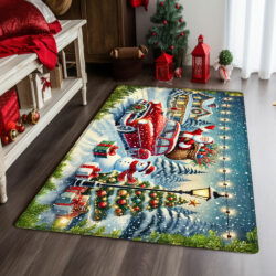 Santa Claus and Snowman Christmas Rug VTM662R